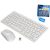 Wireless Keyboard & Mouse Combo + Free 4Pcs AAA Batteries – White